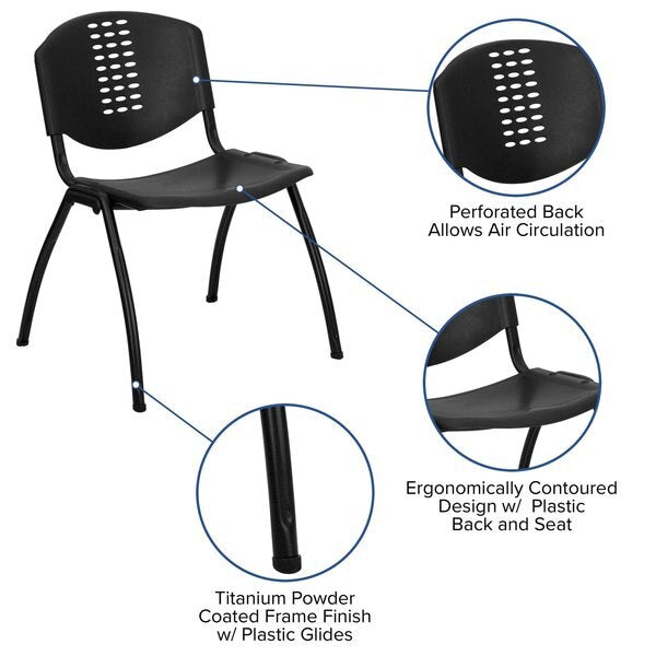 Black Plastic Stack Chair