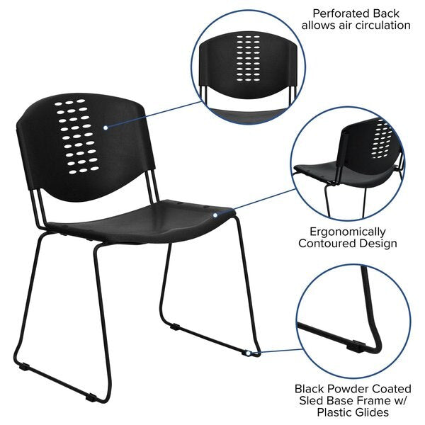Black Plastic Stack Chair