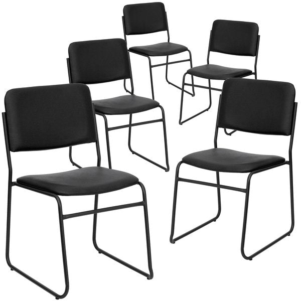 Black Vinyl Stack Chair