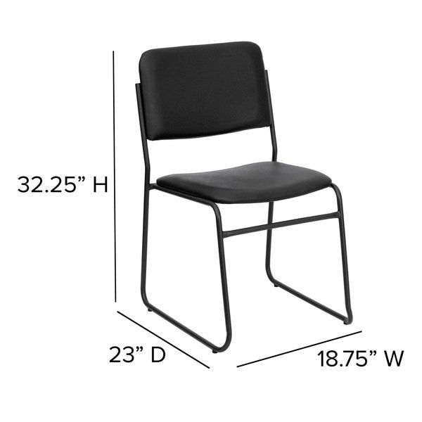 Black Vinyl Stack Chair