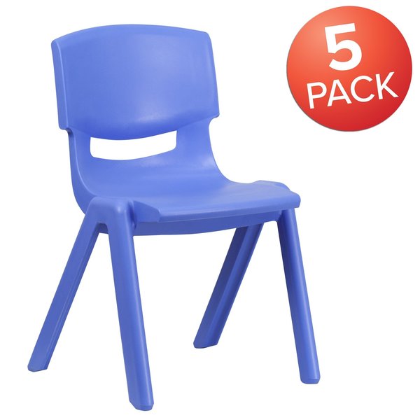 Blue Plastic Stackable School Chair with 15.5