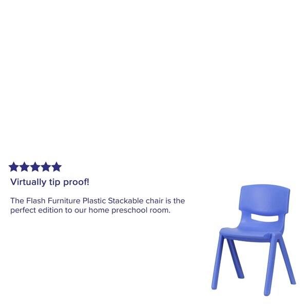 Blue Plastic Stackable School Chair with 15.5