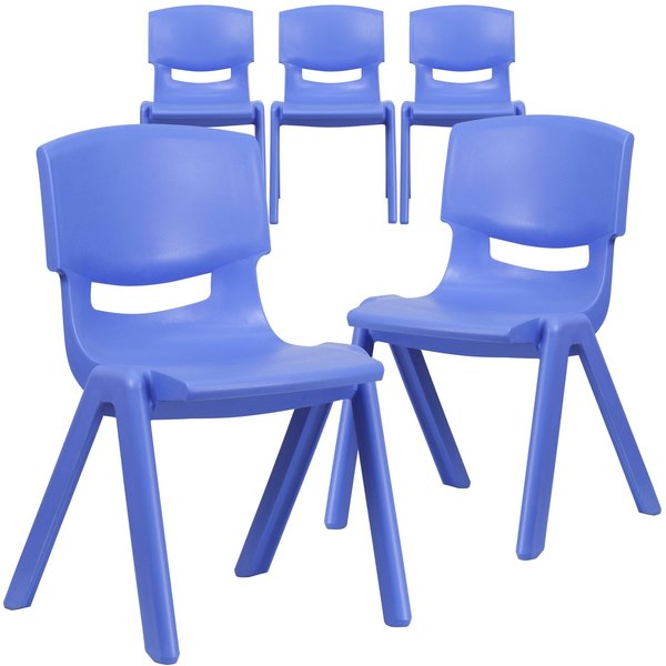 Blue Plastic Stackable School Chair with 15.5