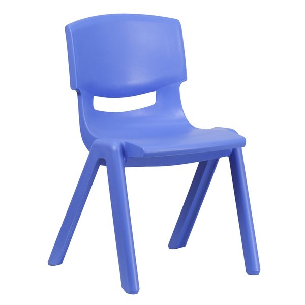 Blue Plastic Stackable School Chair with 15.5