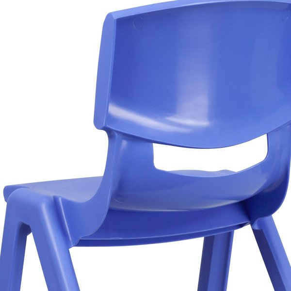 Blue Plastic Stackable School Chair with 15.5