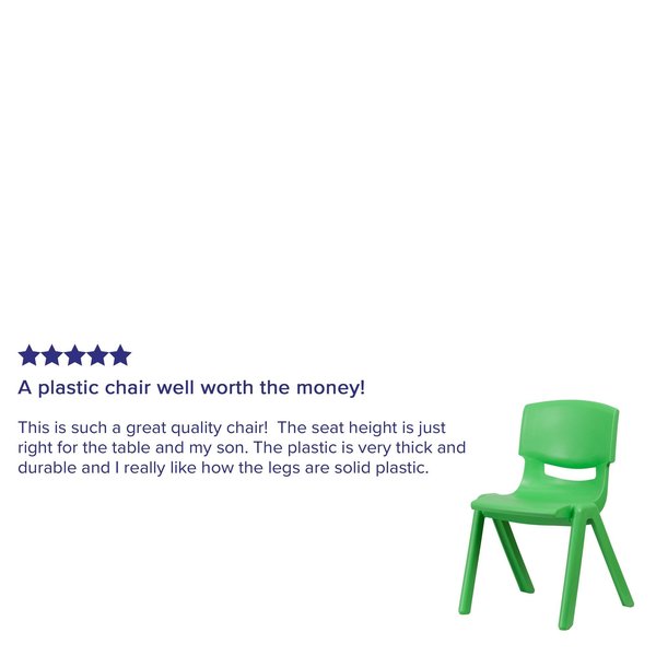 Green Plastic Stackable School Chair with 15.5