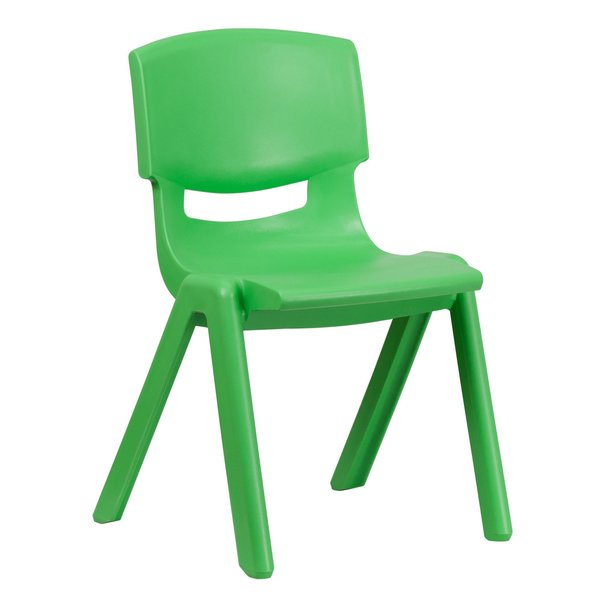 Green Plastic Stackable School Chair with 15.5