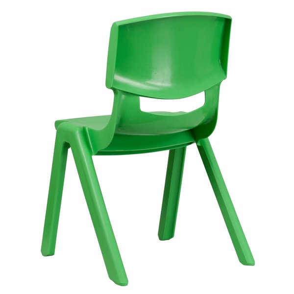 Green Plastic Stackable School Chair with 15.5