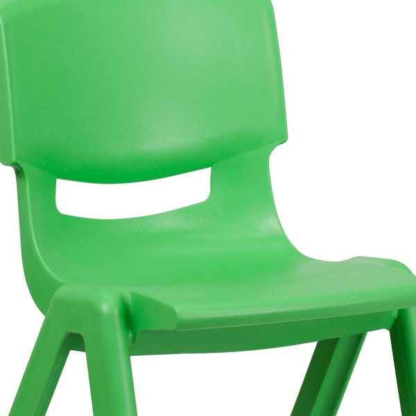 Green Plastic Stackable School Chair with 15.5