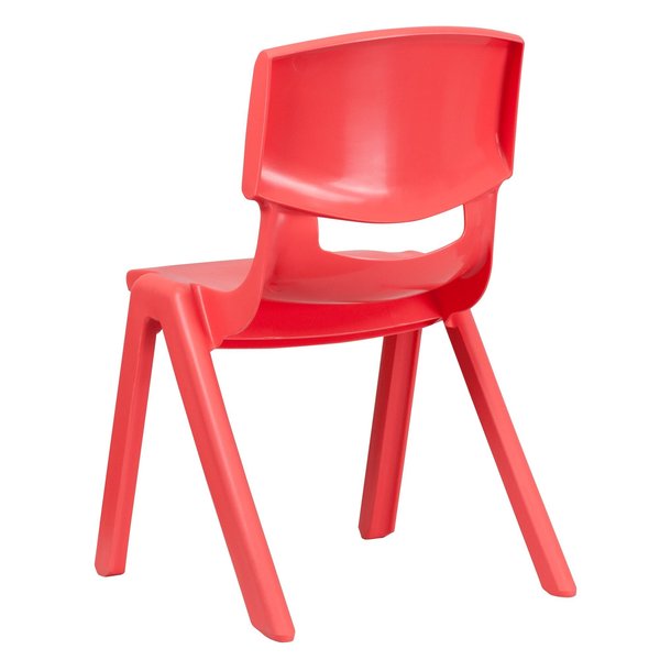 Red Plastic Stackable School Chair with 15.5
