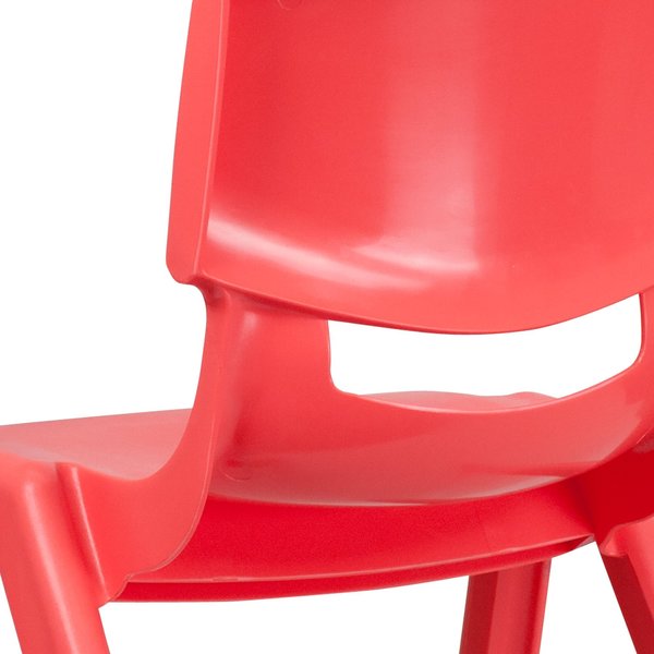 Red Plastic Stackable School Chair with 15.5