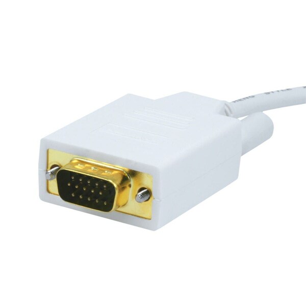 White Mini Display Port to VGA Cable, 3ft 32AWG