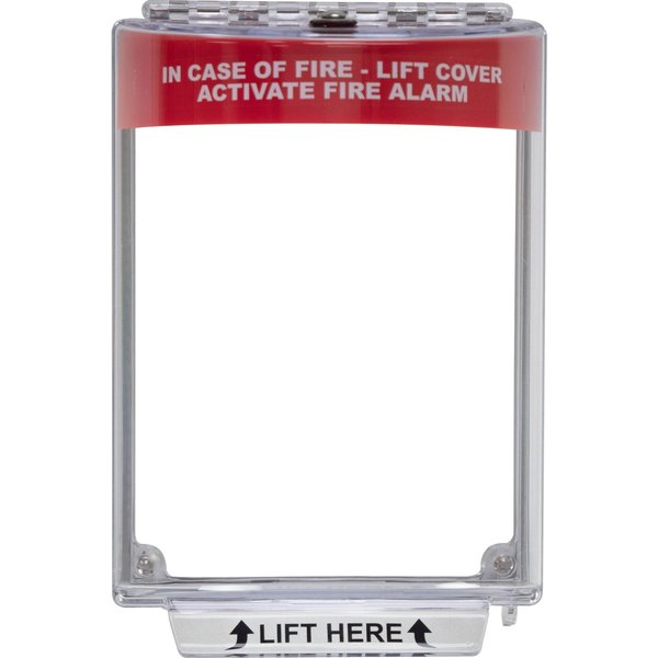 Pull Station Guard, Polycarbonate, Flush Mount, 5 1/2 in Width, 2 5/8 in Depth, Red