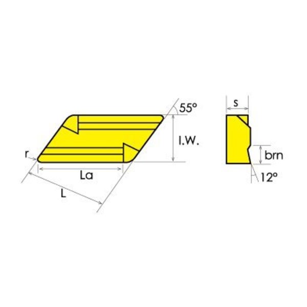 KNUX-160405R12 Profiling Coated Carbide Insert