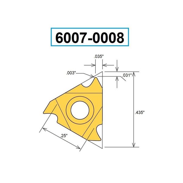 11IRA60 TiN Coated Internal Threading Carbide Insert