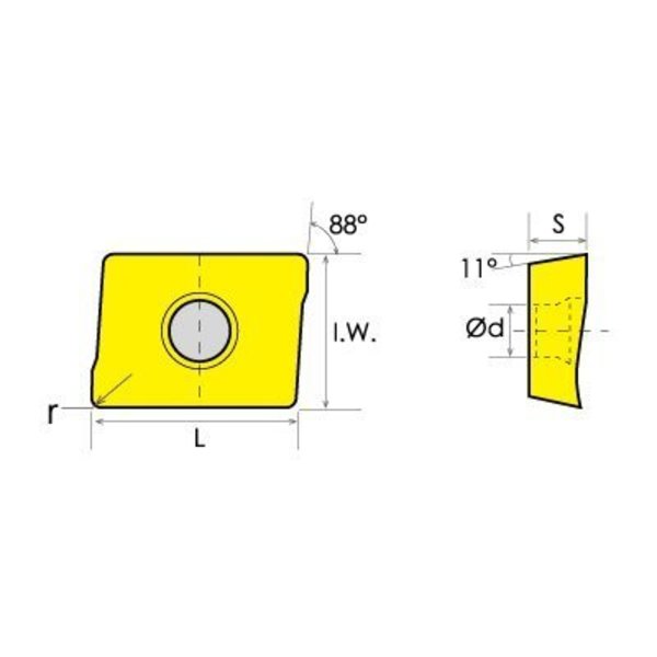 APKT-11T308-PM Coated Carbide Shoulder Milling Insert