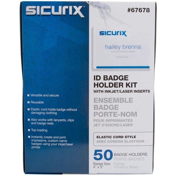 ID Badge Holder Kit, Color Clear, PK50