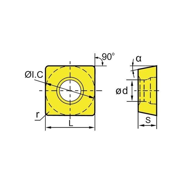 SPMT 32.51 TiN Coated Carbide Insert