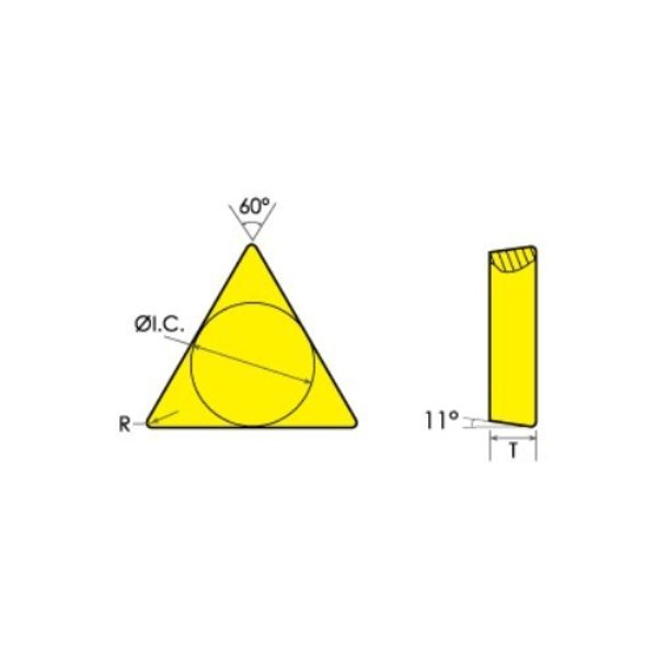 TPG-32.51 C-6 TiN Coated Carbide Insert