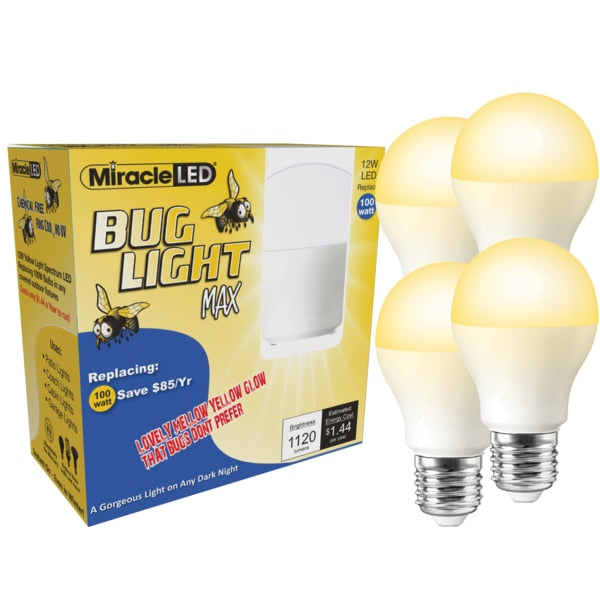 Bug Light MAX Yellow Amber Glow Replace 100w for Porch & Patio