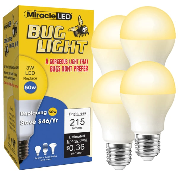 3W Low Profile LED Bug Light Amber Glow Replace 50W