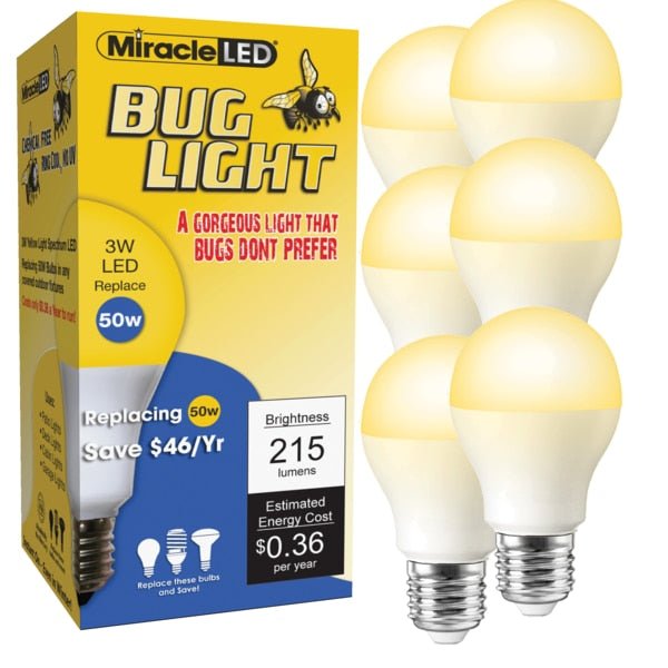 3W Low Profile LED Bug Light Amber Glow Replace 50W