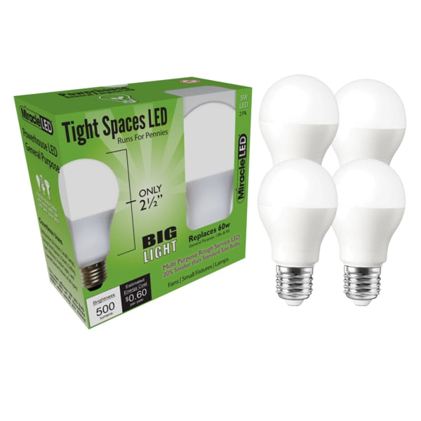 Tight Spaces LED Bulb for Small Areas, Cool White Replace 60W