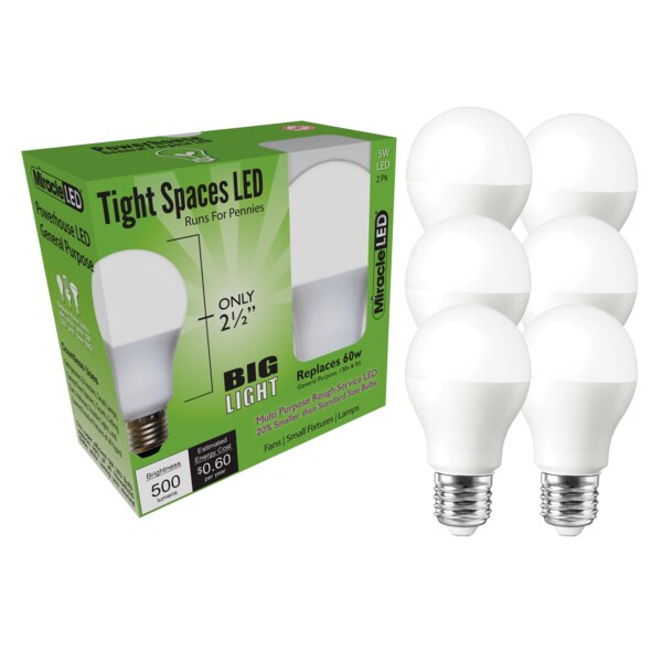 Tight Spaces LED Bulb for Small Areas, Cool White Replace 60W