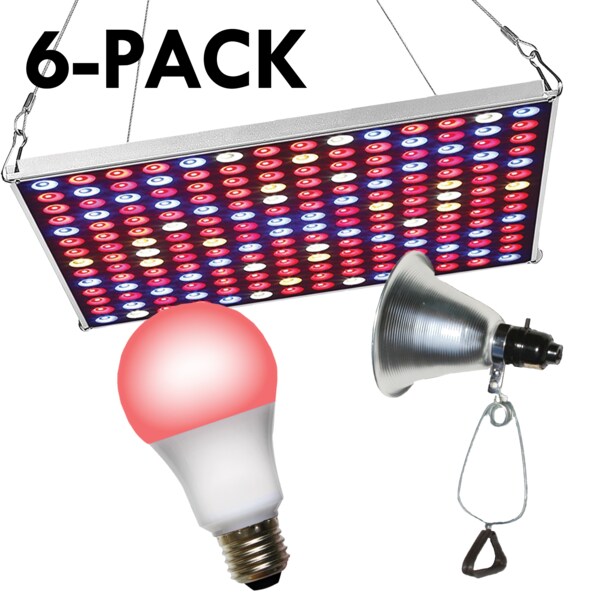 LED Grow Panel & Clamp On LED Red Spectrum Grow Light Kit 18 Pcs Kit