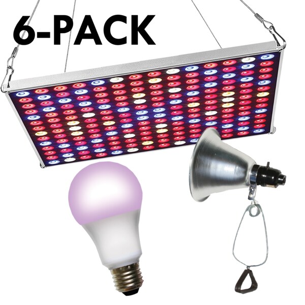 LED Grow Panel & Clamp On Red & Blue Spectrum Grow Light Kit 18 Pcs Kit