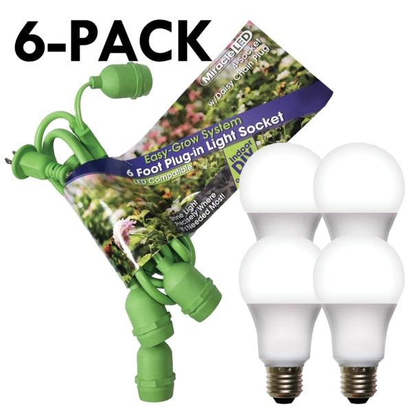 LED Grow Light Cord System 4 Socket & LED White Grow Light Kit 30 Pcs Kit