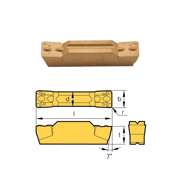 MGMN-300-M Grade BPS253-CVD Cut-Off & Grooving Insert