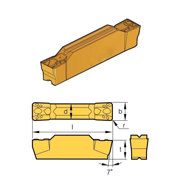 N123E2-0260-0008-BGF Grade BPS253-CVD Cut-Off & Grooving Insert