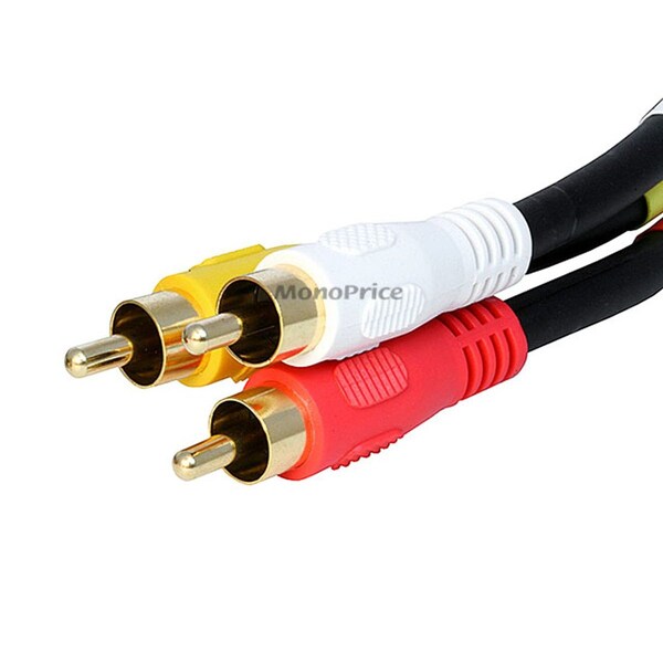 Triple RCA Dubbing Cable, RG59U, 1.5 ft.