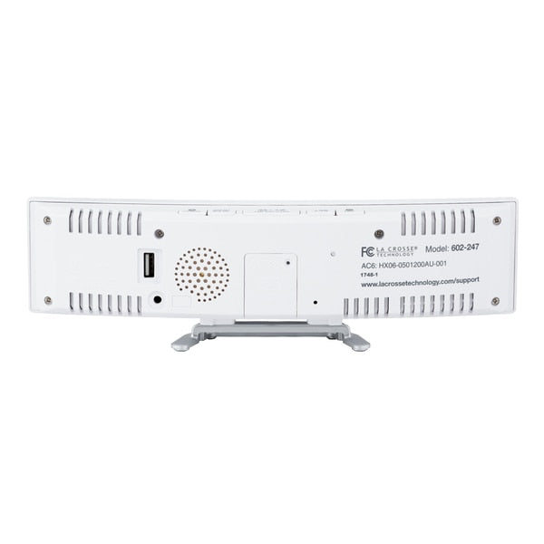 Wht Curved Alarm, Mirror Lens/Wht LED