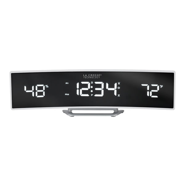 Wht Curved Alarm, Mirror Lens/Wht LED