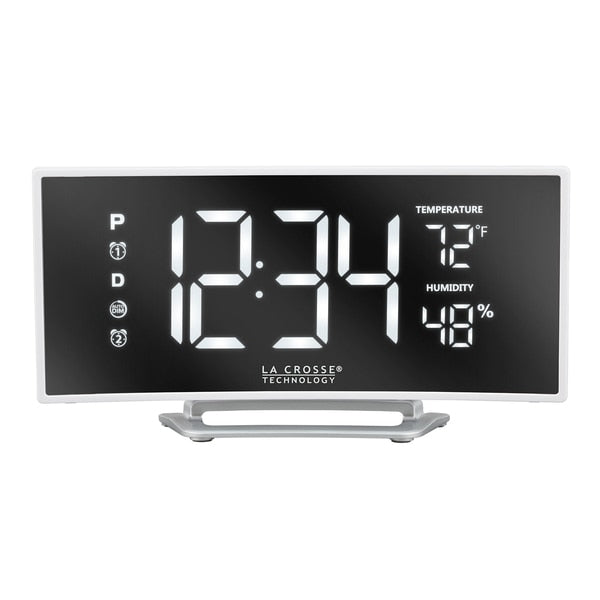 Crv Mirror LED Alarm Clock, Temp, USB Port