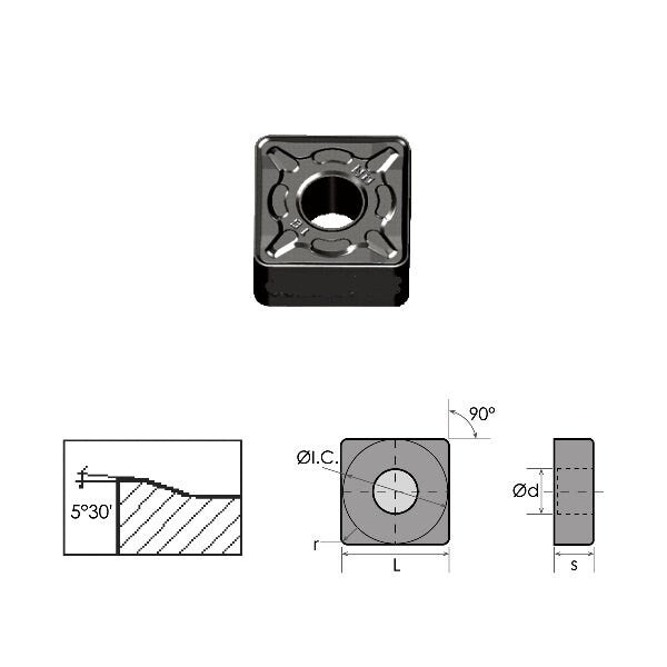 SNMG-543-DM Black Diamond Coated Carbide Insert