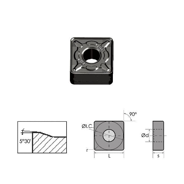 SNMG-643-DM Black Diamond Coated Carbide Insert