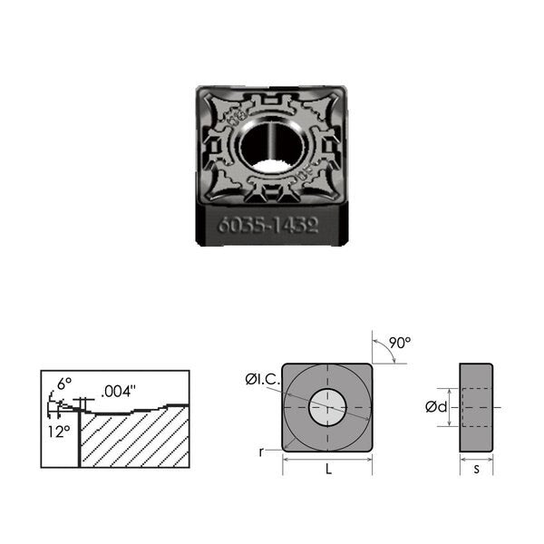 SNMG-432-DF Black Diamond Coated Carbide Insert