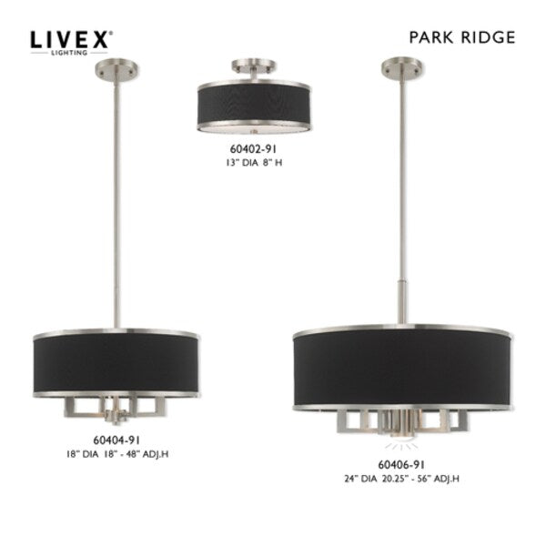 Park Ridge 7 Light Brushed Nickel Pendant Chandelier