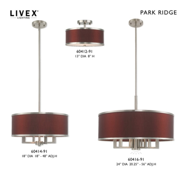 Park Ridge 7 Light Brushed Nickel Pendan