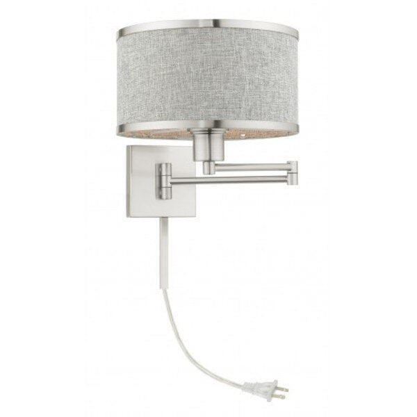 Brushed Nickel Swing Arm Wall Lamp, 1 Lig