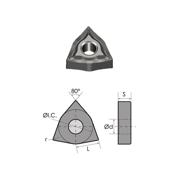 WNMG-432-EM NC-TiAIN Coated Carbide Insert