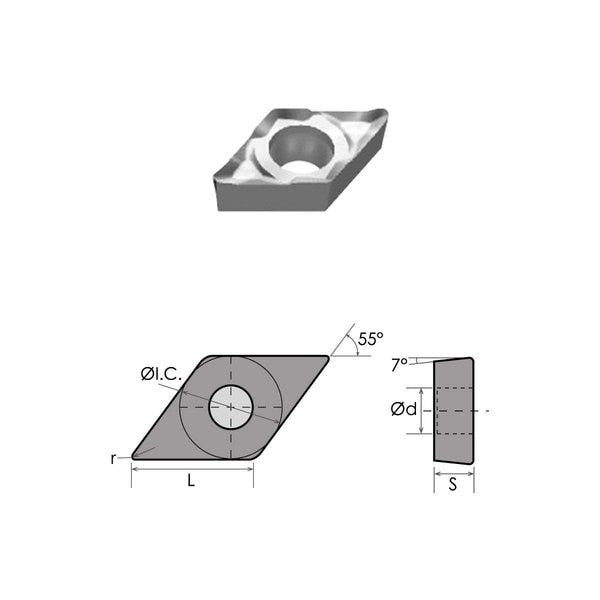 DCGX 32.52 LH Carbide Insert For Aluminum