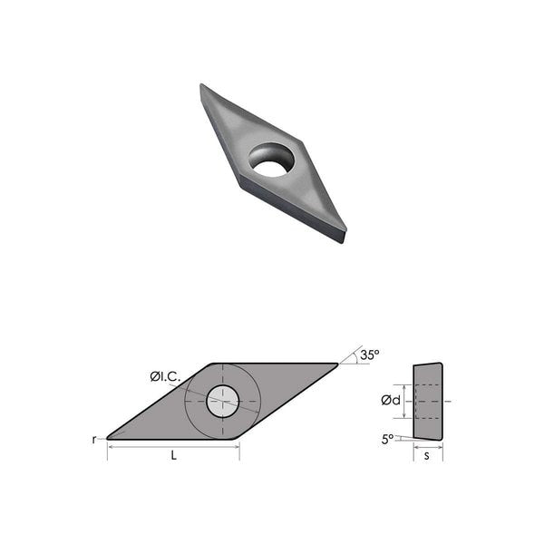 VCGX -332 LH Carbide Insert For Aluminum