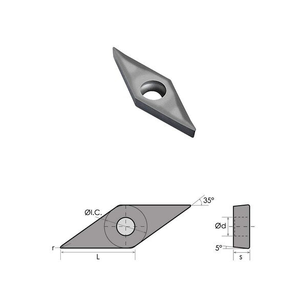 VCGX -221 LH Carbide Insert For Aluminum