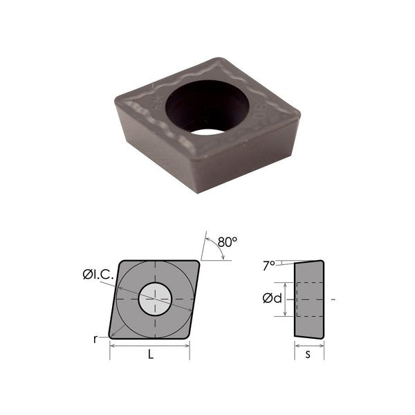 CPMT-32.52 Black Diamond Coated Carbide Insert