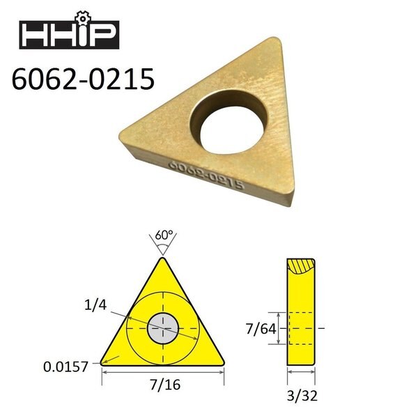 TDEX 21.5 TiN Coated C-5 Carbide Insert