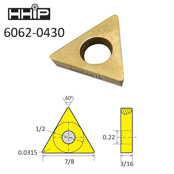 TDEX 43 TiN Coated C-5 Carbide Insert